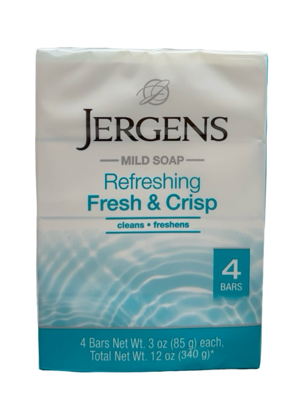 Jergens Refreshing Fresh & Crisp Bar Soap 4 bars, (3oz)